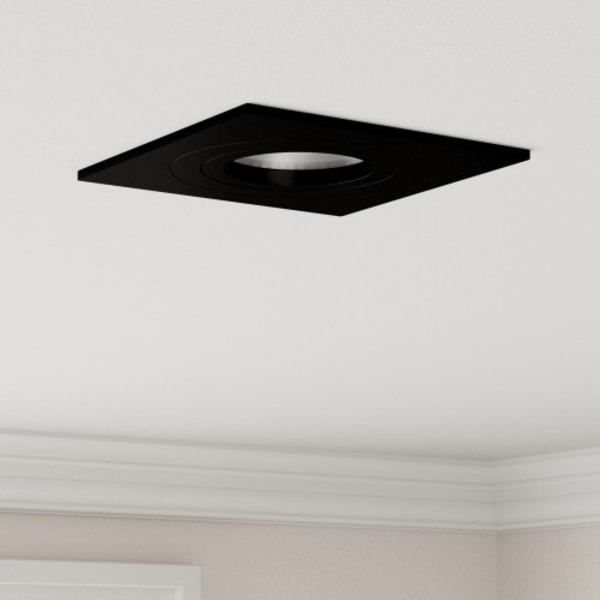 Infällbara Spotlights 12 st Fyrkantig GU10 Svart 91x91 mm
