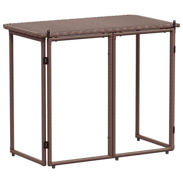 Hopfällbart trädgårdsbord brun 90x51x75 cm konstrotting