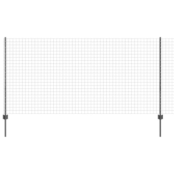 Stängsel med stolpe Grå 1,2 x 10 m Stål och PVC