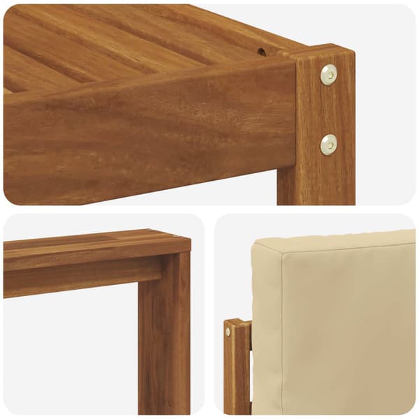 Utomhussoffset med kudde 7 pcs Naturlig och Beige