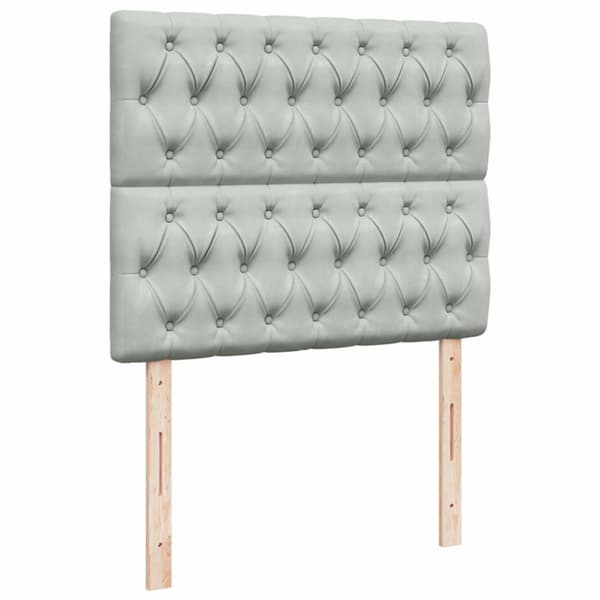 Ramsäng med madrass ljusgrå 120x200 cm sammet