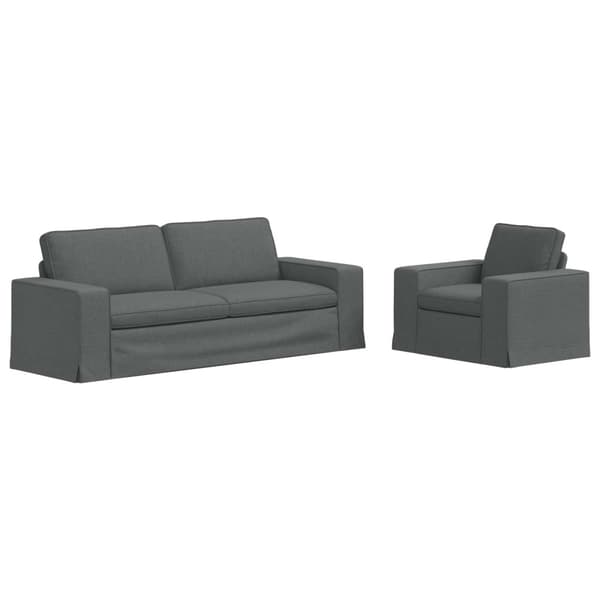 Soffset 2 pcs Mörkgrå 222 x 80 x 82 cm tyg