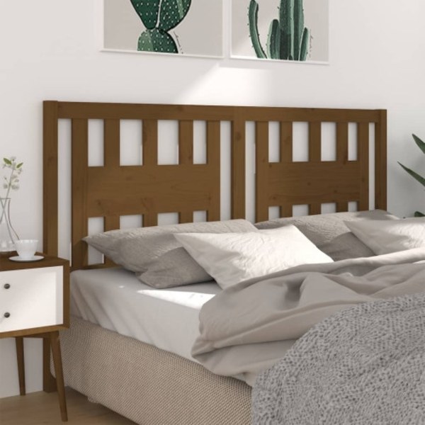 Sänggavel honungsbrun 156x4x100 cm massiv furu