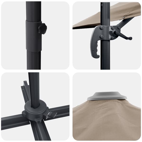 Parasoll Taupe 351 x 250 x 260 cm Polyester och aluminium