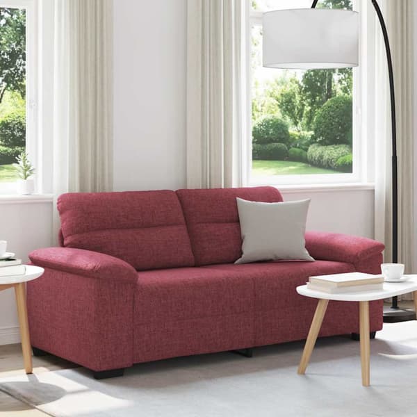 2-sitssoffa vinröd 180x81x84 cm tyg