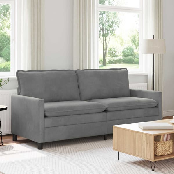 Soffa Mörkgrå 196 x 81 x 87,5 cm Sammet
