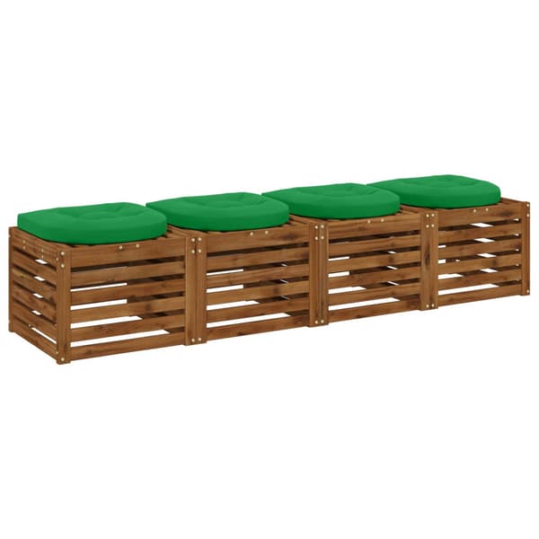 4-delade Sittdynor 4 st 100% Polyester Grön 40 x 40 x 5 cm