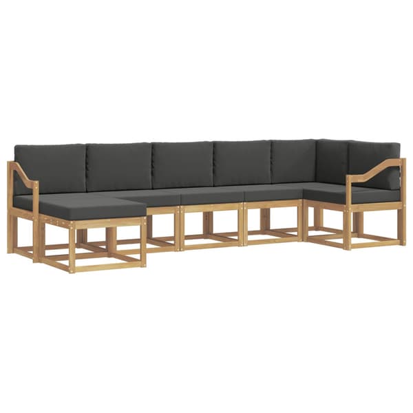 Utomhussoffset med kudde 7 pcs Vit och antracit Polyester