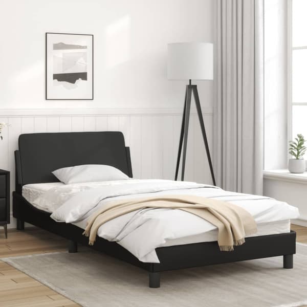 Bed Frame "Dover" Black 100x200 cm Faux Leather