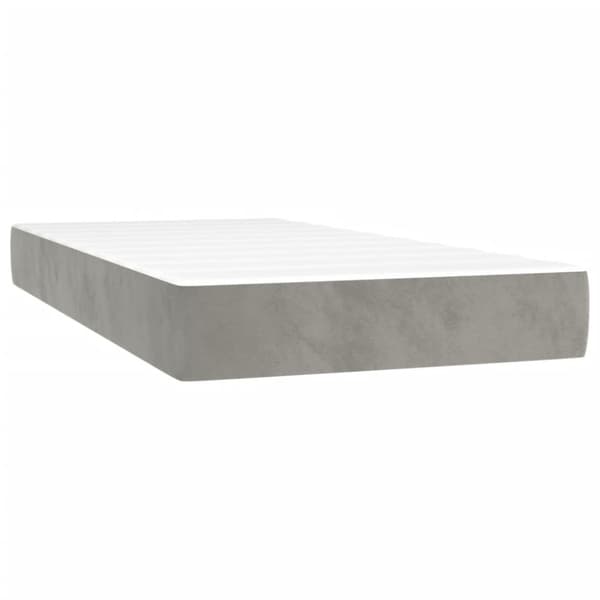 Pocketresårmadrass för barn medium ljusgrå 80x160 cm sammet