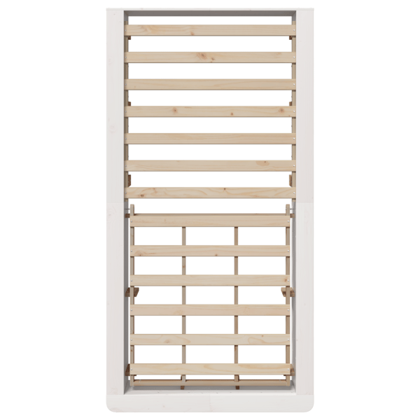 Sängram Vit 100 x 200 cm Massiv furu