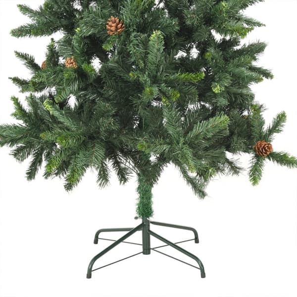 Belyst plastgran med kulor grön 210 cm
