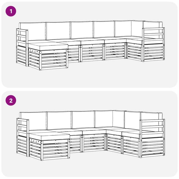 Utomhussoffset 7 pcs Vit och grädde