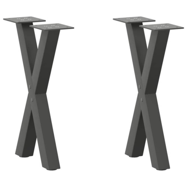 Soffbordsben X-formade 2 st antracit 38x(42-43) cm stål
