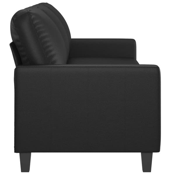 3-sitssoffa svart 180 cm konstläder