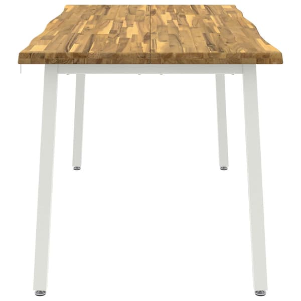 Live Edge Matbord 160 x 90 x 75 cm Massivt Akaciaträ Vit
