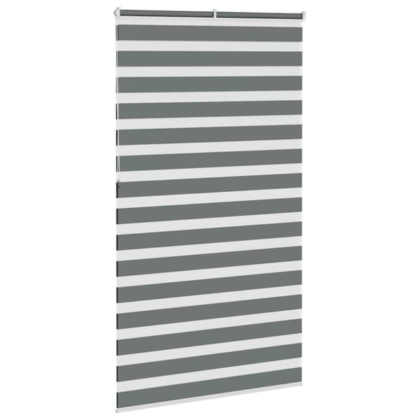 Rullgardin zebra mörkgrå 130x230 cm tyg bredd 125,9cm polyester