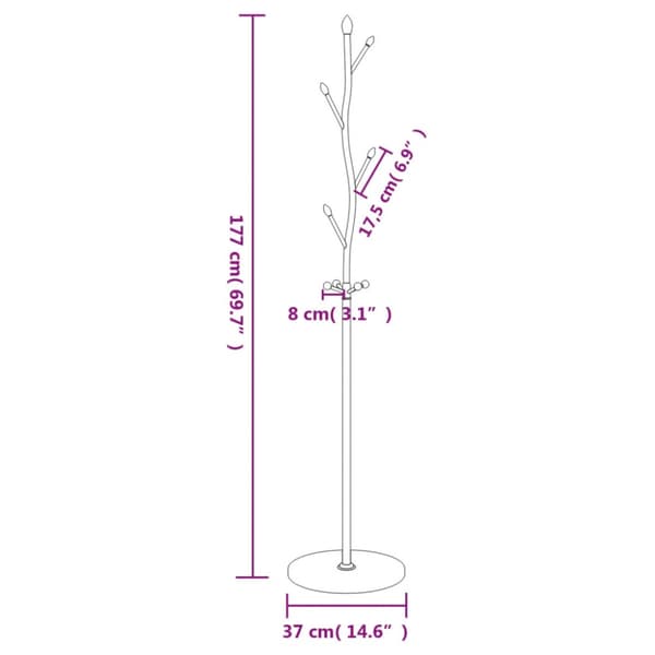 Klädställning vit 177 cm pulverlackerat järn