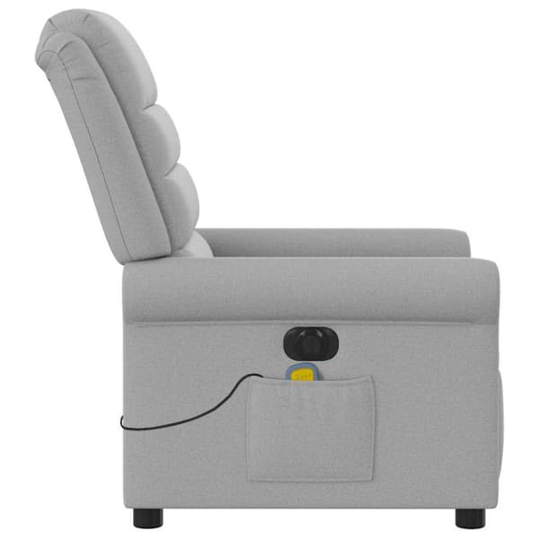 Elektrisk massagefåtölj molngrå tyg