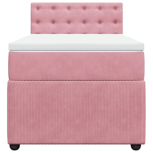 Ramsäng med madrass rosa 100x200 cm sammet