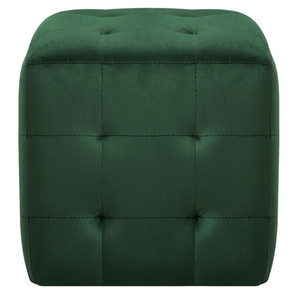 Sittpuff 2 st grön 30x30x30 cm sammetstyg