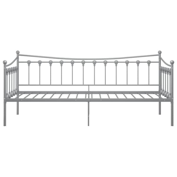 Sängram bäddsoffa grå metall 90x200 cm
