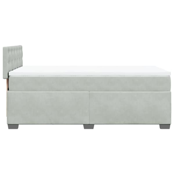 Ramsäng med madrass ljusgrå 80x200 cm sammet