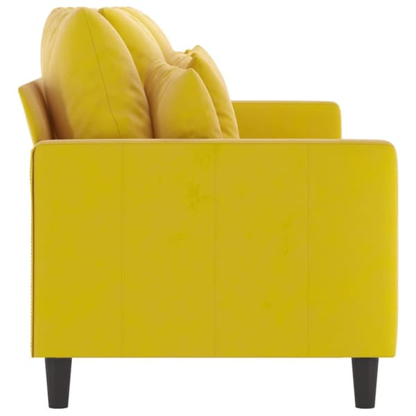 3-sitssoffa gul 180 cm sammet