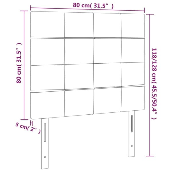 Sänggavel mörkblå 80x5x118/128 cm sammet