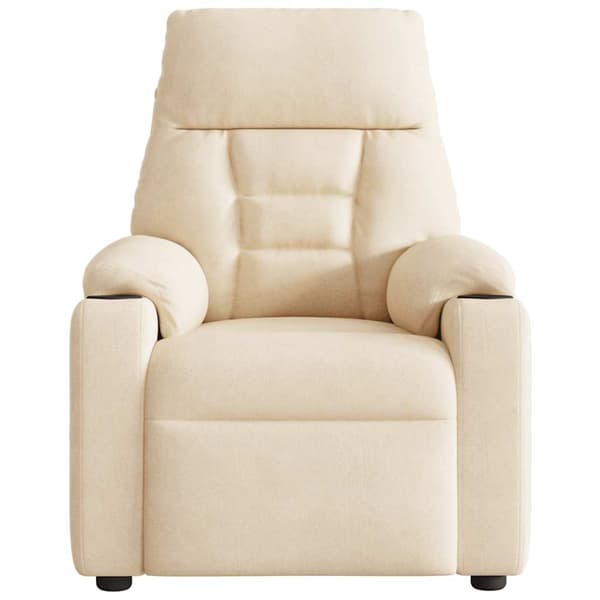 Massagefåtölj beige mikrofibertyg