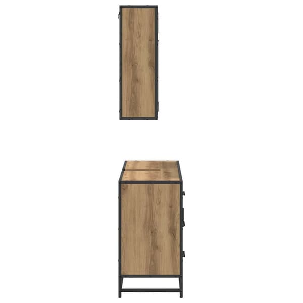 Badrumsmöbelset med låda 2 pcs Artisan Ek Konstruerat trä