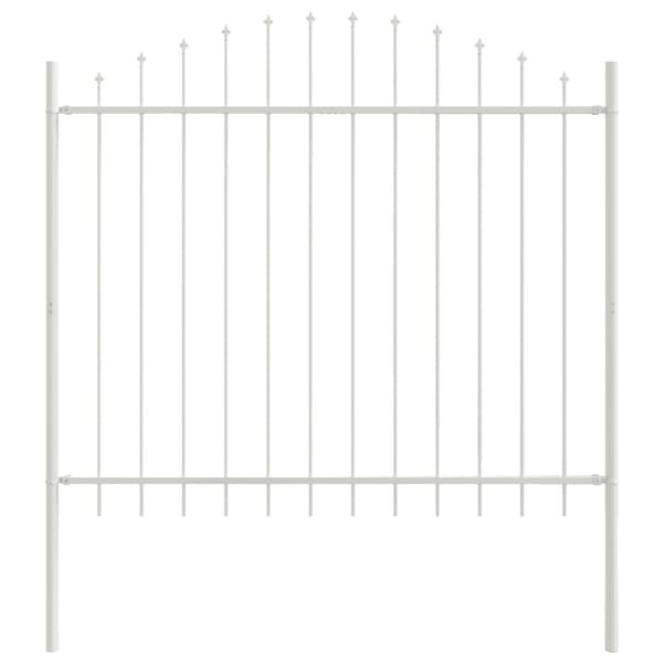 Trädgårdsstängsel 5 pcs Vit 170 x 165 cm Pulverlackerat stål