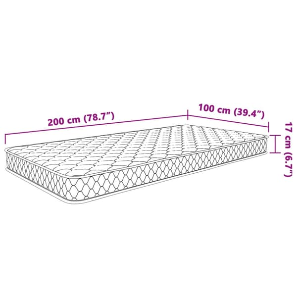 Memoryskummadrass vit 100x200x17 cm mjuk