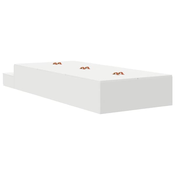 Förvaringssängram med låda Vit 90 cm Konstruerat trä