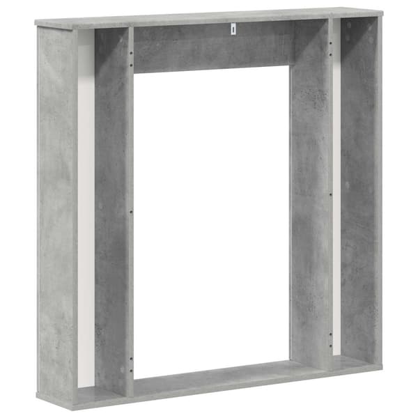 Eldstadsram Betonggrå 100 x 20 x 100 cm Konstruerat trä