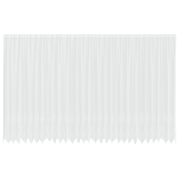 Spetsgardin med gardiner Blommor Vit 280 x 750 cm Polyester