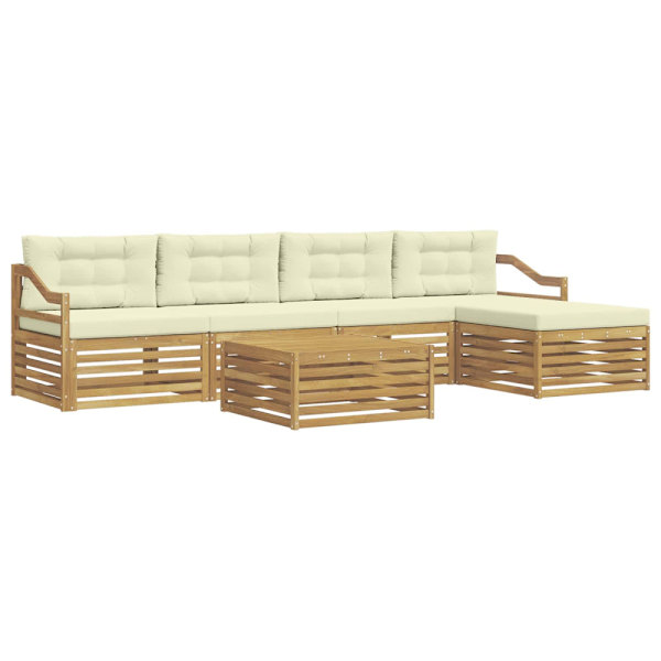 Utomhussoffset 6 pcs Vit och grädde 79 x 79 x 37 cm Polyester