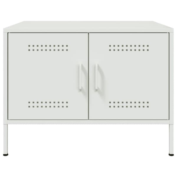 Soffbord vit 68x50x50,5 cm stål