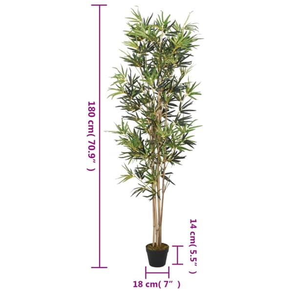 Konstväxt bambu 1104 blad 180 cm grön