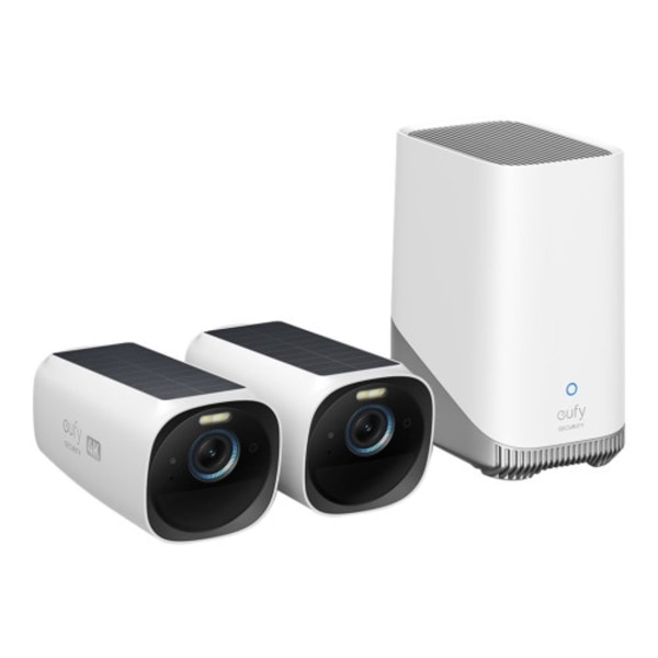 Eufy S330 eufyCam (eufyCam 3) - nätverksövervakningskamera - med Eufy HomeBase 3 Svart, Vit