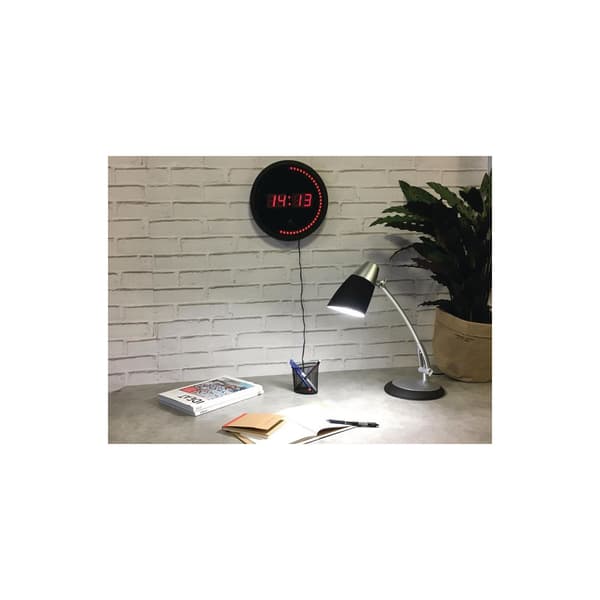 Väggur ALBA LED Ø30cm svart/röd