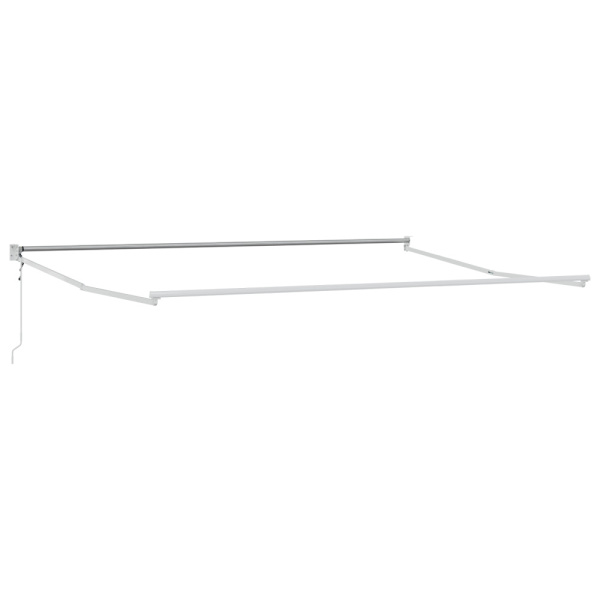 Utfällbar markis Vit 400 × 300 cm Polyester och aluminium