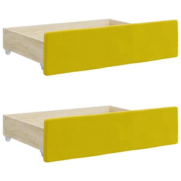 Dagbädd utdragbar med lådor gul 100x200 cm sammet