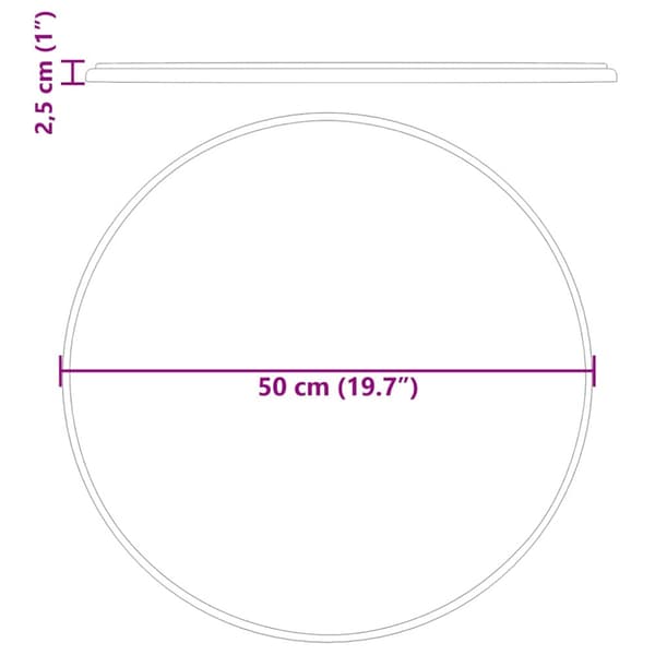 Bordsskiva grå Ø50x2,5 cm marmor
