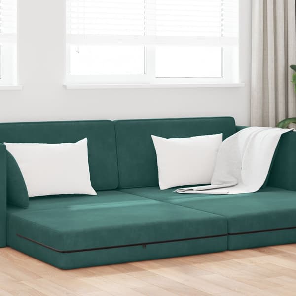 Golvbäddsoffa Mörkgrön 213 x 70 x 77 cm Sammet