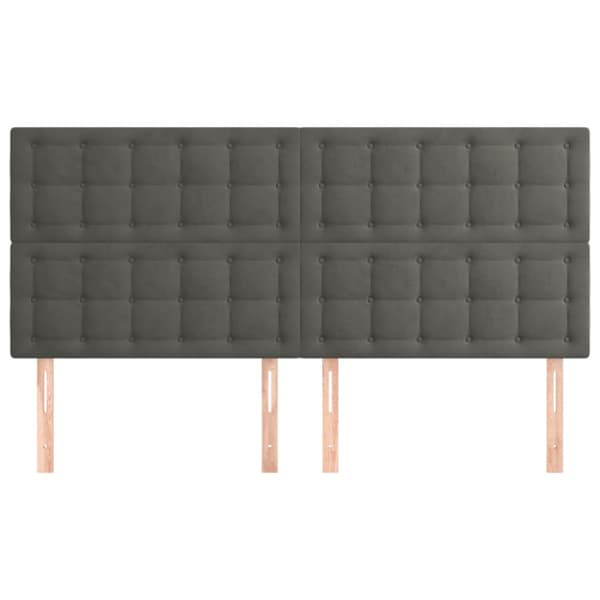Sänggavel mörkgrå 180x5x118/128 cm sammet