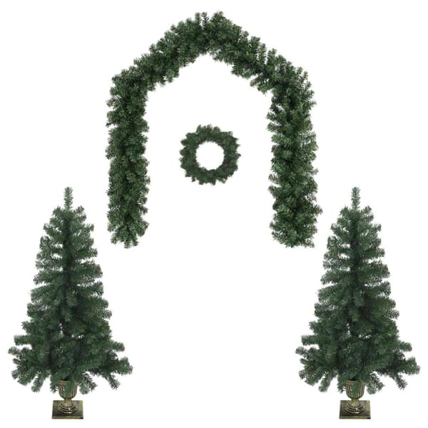 Mini-julgransset 120 cm PVC Grön