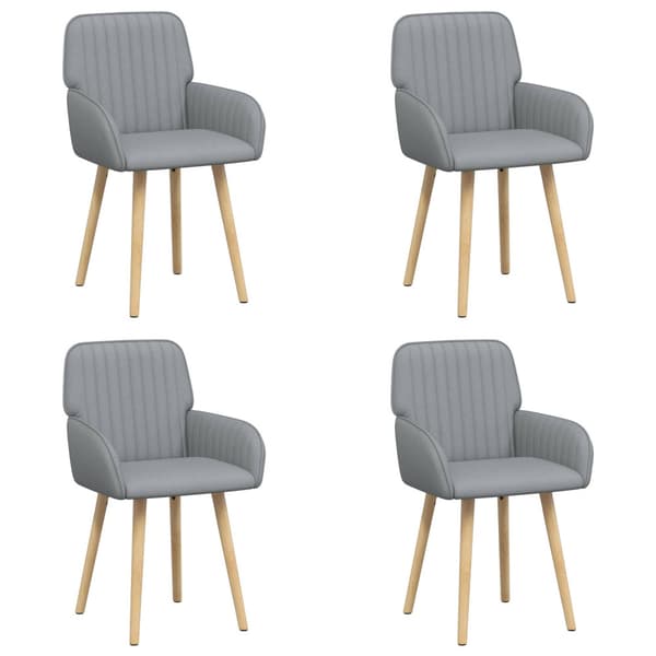 Matstolar 4 pcs Tyg Ljusgrå 56,5 x 50 x 87,5 cm