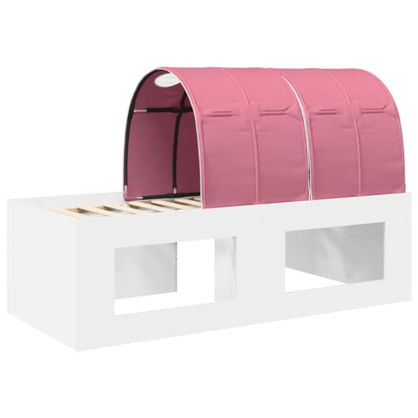 Säng med Tunneln 4 pcs Vit och rosa Konstruerat trä