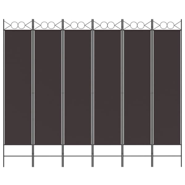 Rumsavdelare 6 paneler brun 240x200 cm tyg